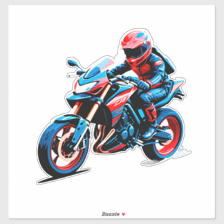 Stylish Motorcycle Rider Sticker
