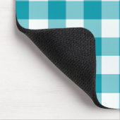 Stylish Mousepad, Blauwgroen Check Gingham Muismat (Hoek)