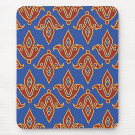Stylish Mousepad, Red, Gold, Blue Fleur de Lys Muismat (Voorkant)