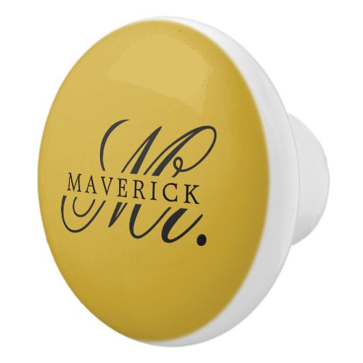 Stylish Mr. & Name Text Stylish Keramische Knop (Rechts)