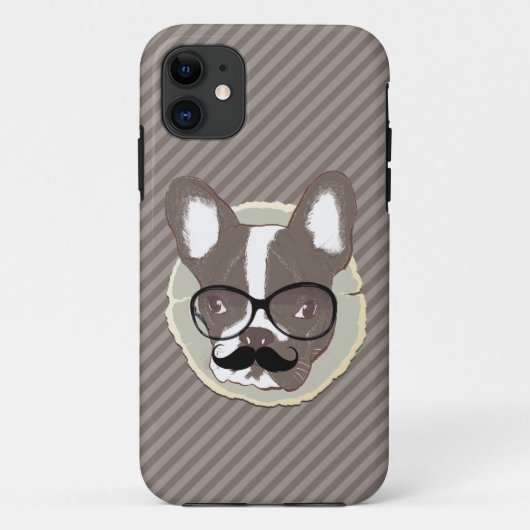 Stylish Mustache French Bulldog iPhone 5 Hoesje (Achterkant)