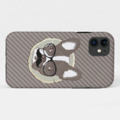 Stylish Mustache French Bulldog iPhone 5 Hoesje (Achterkant (horizontaal))