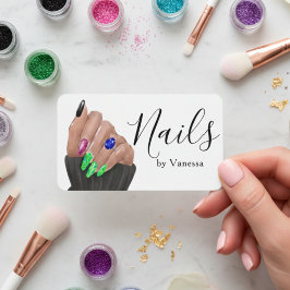 Stylish Nail Artist Nail Technician Branding Visitekaartje