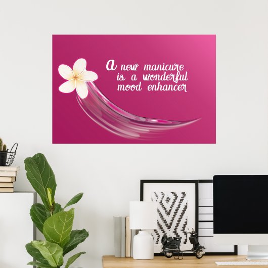Stylish Nail Flower Design Poster (Thuiskantoor)