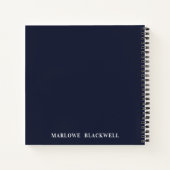 Stylish Navy Blue Gold Monogram Calligrafie Notitieboek (Achterkant)