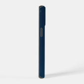 Stylish Navy Monogrammed Midnight Palm  iPhone 15 Case (Rechterkant)