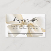Stylish Neutral Bow Diaper Raffle  Informatiekaartje (Voorkant)