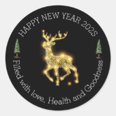 Stylish New Year Greeting Sticker (Voorkant)