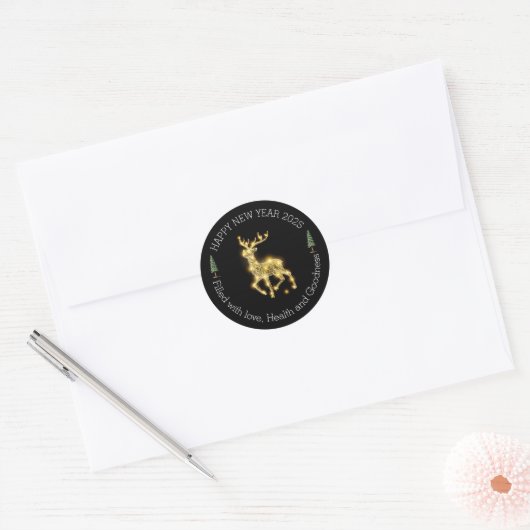 Stylish New Year Greeting Sticker (Envelop)