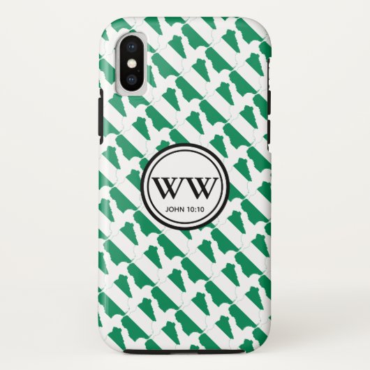 Stylish NIGERIA NAIJA Monogram Abundant Life Case-Mate iPhone Case (Achterkant)