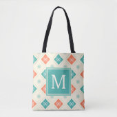 Stylish Nordic Pattern Monogram Initiaal Tote Bag (Voorkant)