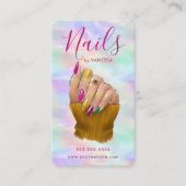 Stylish Opal Manicurist Artist Modern Nail Art Visitekaartje (Voorkant)