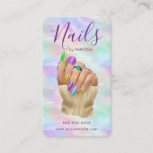 Stylish Opal Manicurist Artist Modern Nail Studio Visitekaartje (Voorkant)