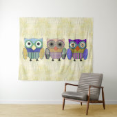 Stylish Owl Trio Wandkleed (In Situ (horizontaal))