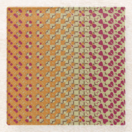 Stylish Pale Orange and Pink Coaster Glazen Onderzetter