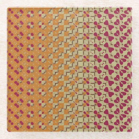 Stylish Pale Orange and Pink Coaster Glazen Onderzetter (Voorkant)