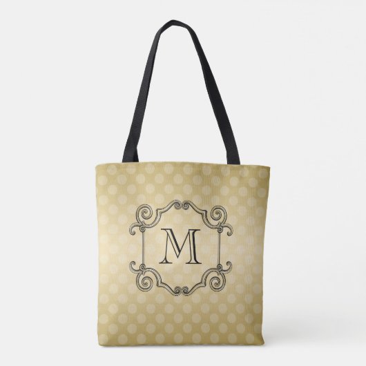 Stylish Paris Eiffel Tower Faux Gold Monogramed Tote Bag (Achterkant)