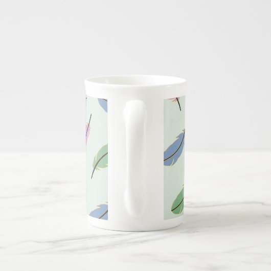 Stylish Pastel Feathers Pattern Porselein Kop (Achterkant)