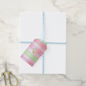 Stylish Pastel Pink and Mint Green Cadeaulabel (Met Touw)