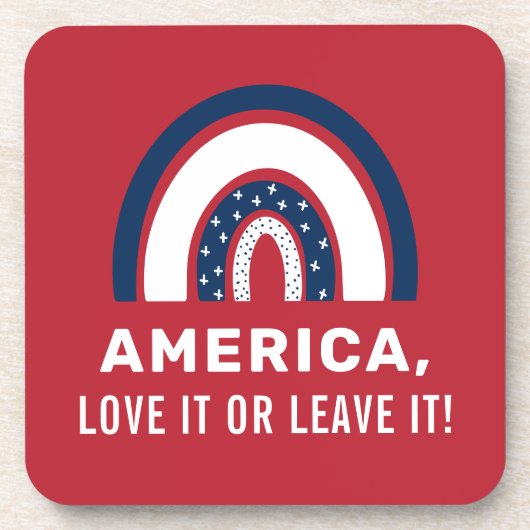 Stylish Patriotic American Rainbow USA, 4 juli Bier Onderzetter (Voorkant)