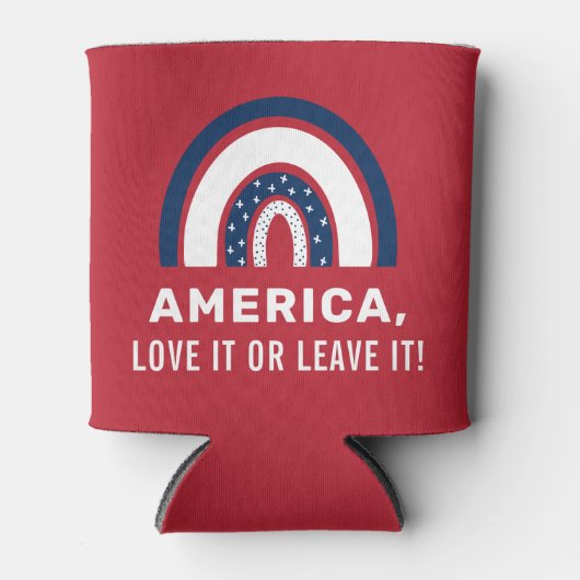 Stylish Patriotic American Rainbow USA, 4 juli Blikjeskoeler (Voorkant)