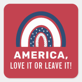 Stylish Patriotic American Rainbow USA, 4 juli Vierkante Sticker