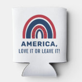 Stylish Patriotic USA American Rainbow 4 juli Blikjeskoeler (Achterkant)