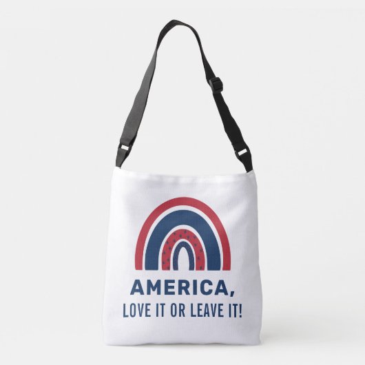 Stylish Patriotic USA American Rainbow 4 juli Crossbody Tas (Achterkant)