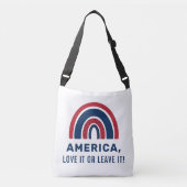 Stylish Patriotic USA American Rainbow 4 juli Crossbody Tas (Voorkant)