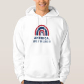 Stylish Patriotic USA American Rainbow 4 juli Hoodie (Voorkant)