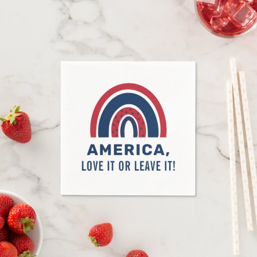 Stylish Patriotic USA American Rainbow 4 juli Servet (Insitu)