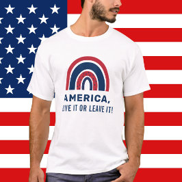 Stylish Patriotic USA American Rainbow 4 juli T-shirt