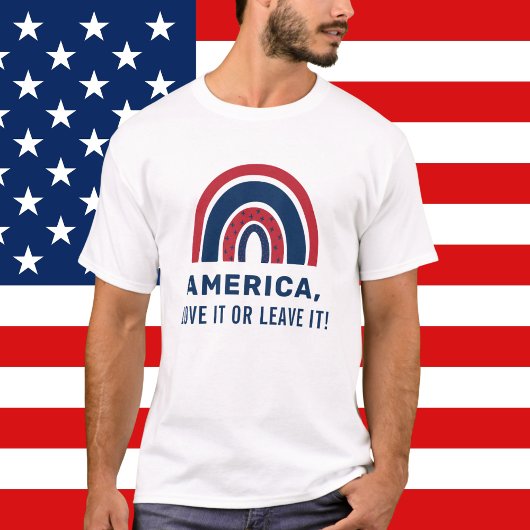 Stylish Patriotic USA American Rainbow 4 juli T-shirt