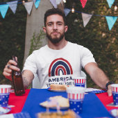 Stylish Patriotic USA American Rainbow 4 juli T-shirt