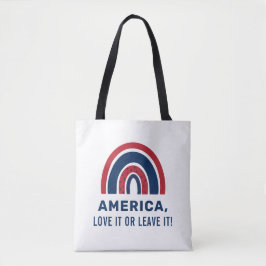 Stylish Patriotic USA American Rainbow 4 juli Tote Bag