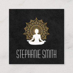 Stylish Pattern Yoga Meditation Vierkante Visitekaartje