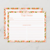 Stylish Peach Fruit Botanical Cute Recipe Card (Voorkant / Achterkant)