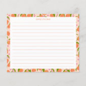 Stylish Peach Fruit Botanical Cute Recipe Card (Achterkant)