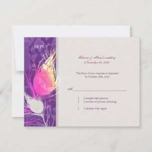 Stylish Peacock Charm Wedding RSVP Kaart