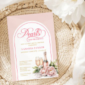 Stylish Pearls and Prosecco Bridal Invite Card Kaart