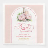Stylish Pearls and Prosecco Custom Bridal Napkins Servet (Voorkant)
