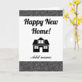 Stylish personalised happy new home card kaart (Gele Bloem)