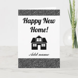 Stylish personalised happy new home card kaart