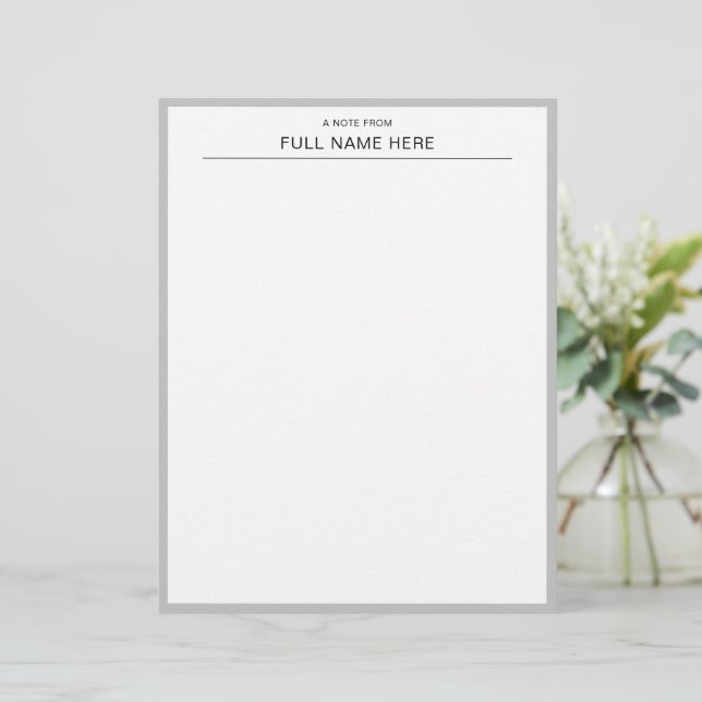 Stylish Personalized Letterhead for Thoughtful Mes Briefhoofd (Staand voorkant)