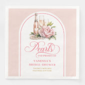 Stylish Personalized Pearls and Prosecco Napkins Servet (Voorkant)