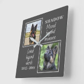 Stylish Pet Memorial Foto Quote Vierkante Klok (Hoek)