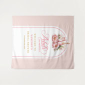 Stylish petals and prosecco floral shower backdrop wandkleed (Voorkant (horizontaal))