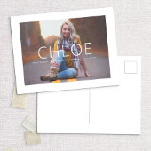 Stylish Photo Graduation Announcement Postcard Aankondigingskaart
