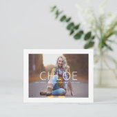 Stylish Photo Graduation Announcement Postcard Aankondigingskaart (Staand voorkant)