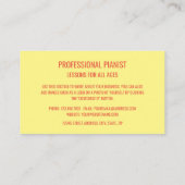 Stylish Pianist, Professional Musician Visitekaartje (Achterkant)